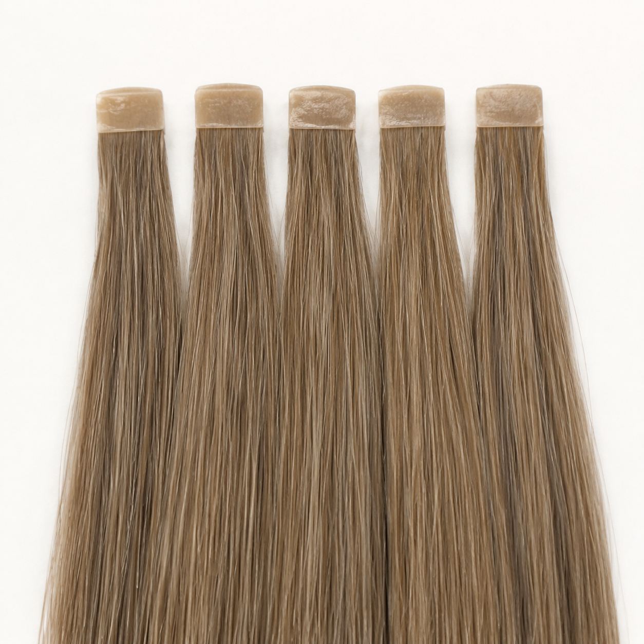 Close-up detail of Flat Tip hair extension keratin bonds